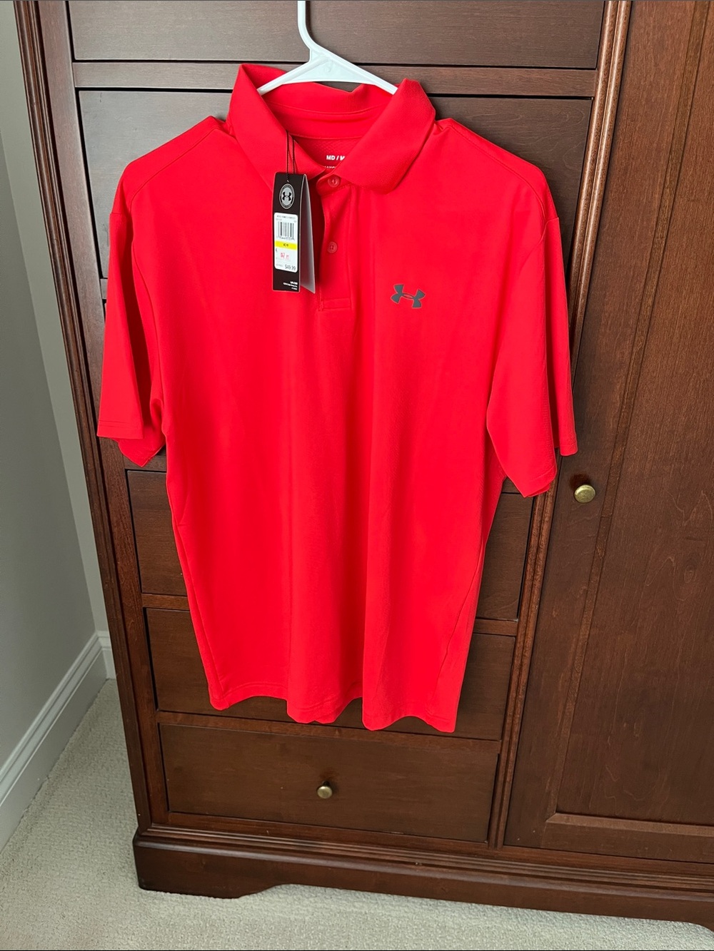 Under Armour Men’s Bright Red Polo with Logo